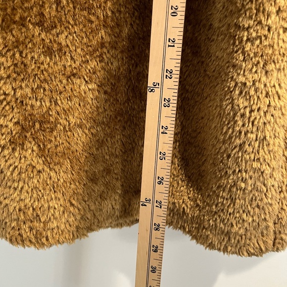 French‎ Connection Tan Faux Fur Teddy Jacket Sz. L - Picture 9 of 11